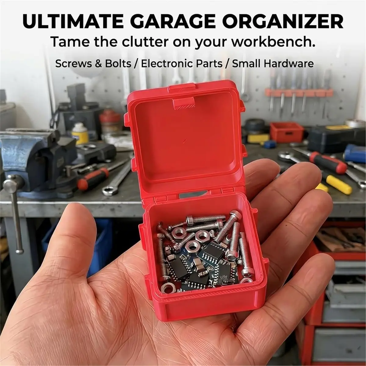 8Pack 4 Color 3D Printed Mini Storage Containers with Lids, Small Plastic Bins with Lids for Hardware