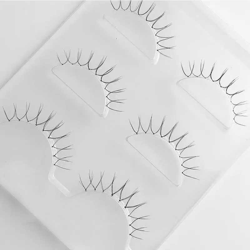 Korean Girl Group U Shaped False Eyelashes Natural Transparent Stem Handmade Lashes Makeup Fairy Grafting Eyelash Extension