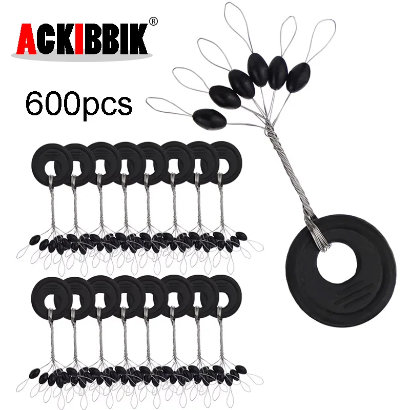 

Ackibbik 600pcs Bobber Stops Rubber Bobber Stoppers for Fishing Line Slip Bobber Stops Weight Stoppers Fishing Bobber Stopper