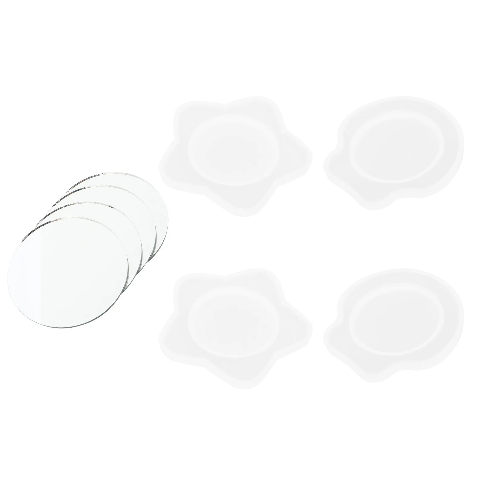 1Set Silicone Mold Mirror Crystal Epoxy DIY Mirror Making Mold Kit Lens Included for Handmade Mirrors Craft Creativity