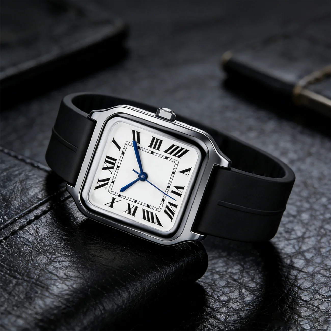 Roman Numeral Quartz Watch Stainless Steel Alloy Square Watch Waterproof Fashion Sports Watch Men's Business Watch Quartz Watch