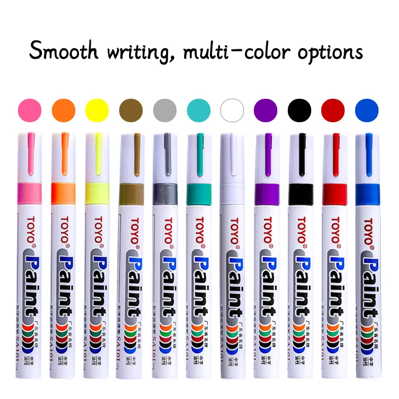 Cyrusher Paint Pen White Marker Black Bicycle Tire Pen Industrial Paint Refill Pen Does not Lose Color