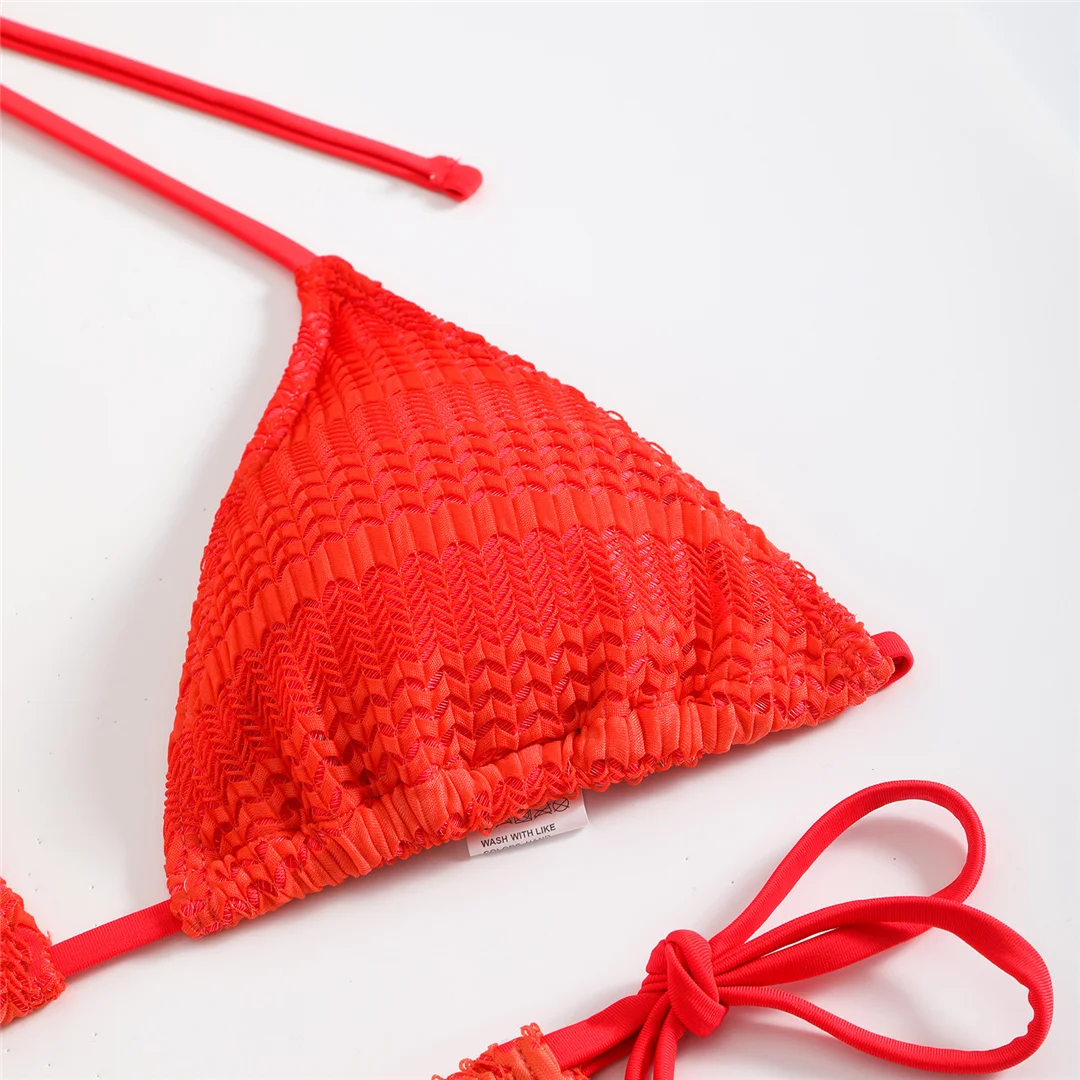 3-teiliger Bikini mit Rock, Neckholder und hohem Beinausschnitt, Damen-Badeanzug, dreiteiliges Bikini-Set, Damen-Bademode, Badeanzug, Schwimmanzug V6506 – Detail 16