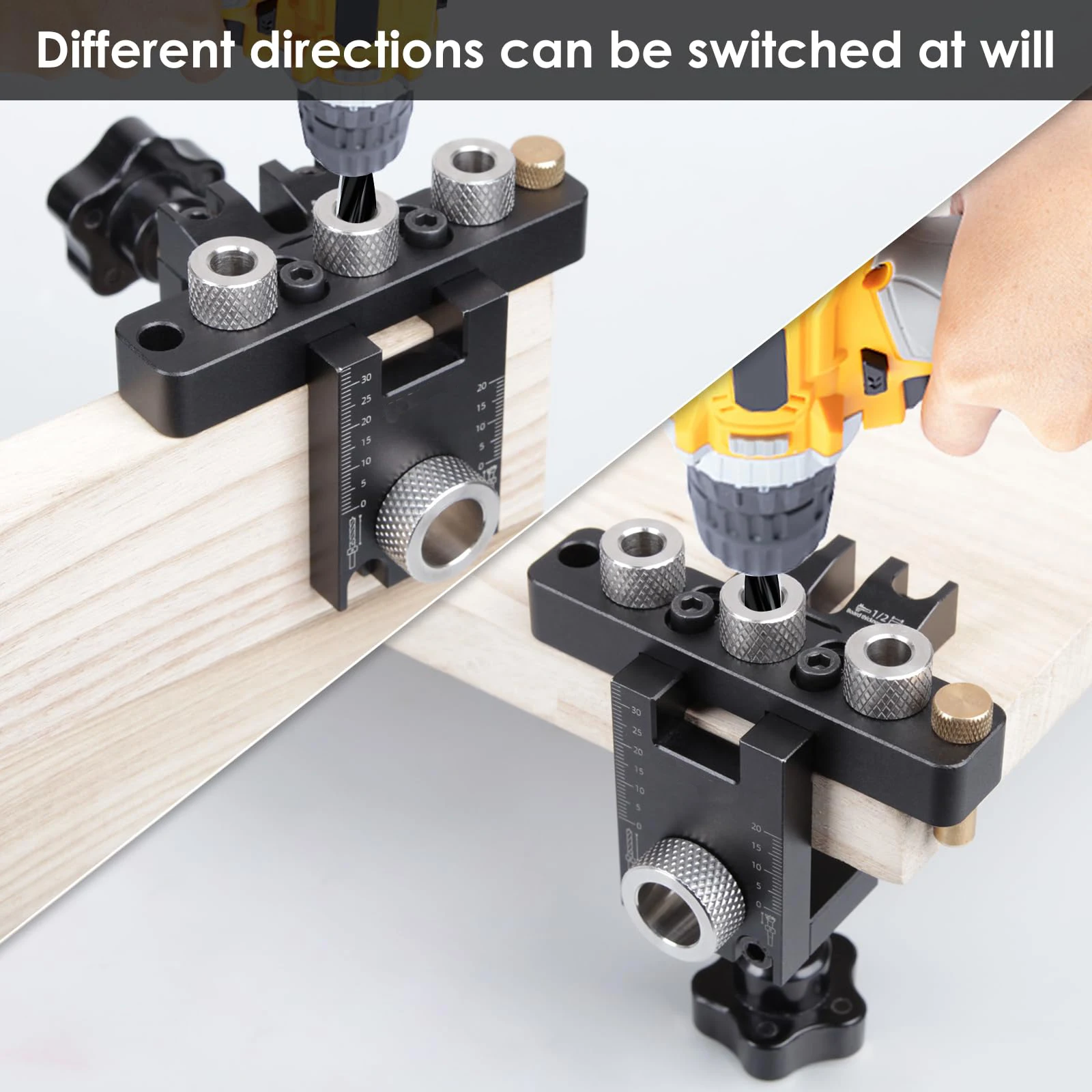 3 in 1 Doweling Jig Kit Adjustable Woodworking Pocket Hole Jig Drilling Guide Locator For Furniture Connecting Hole Puncher Tool