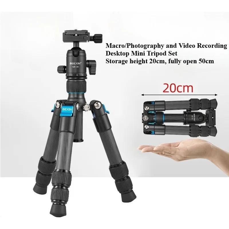 

DSLR Camera Desktop Tripod Portable Camera Carbon Fiber Tripod Stand Mobile Live Streaming Tripod Stand