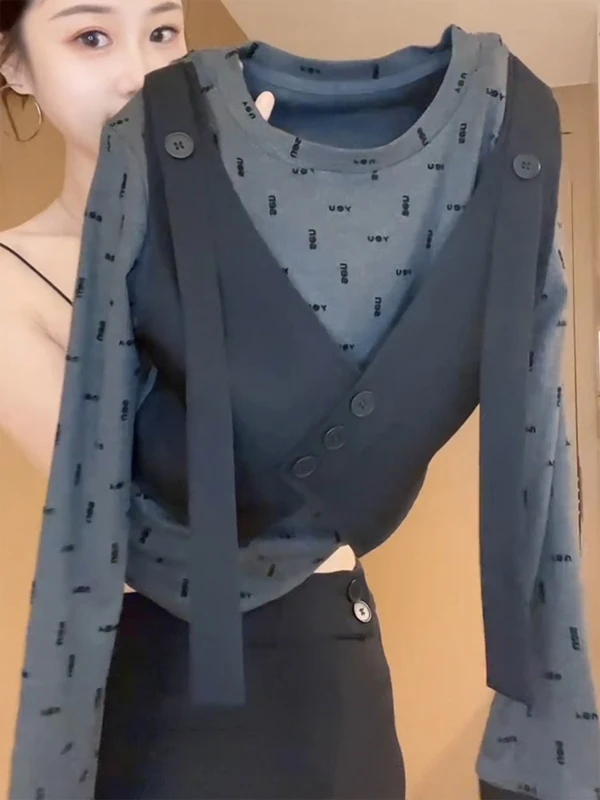 

Spring New Sle Korean Faion Slim Fit Long Sve T-irt Women's ey Versatile Inner Wear Top Casual Comfortable Breathable
