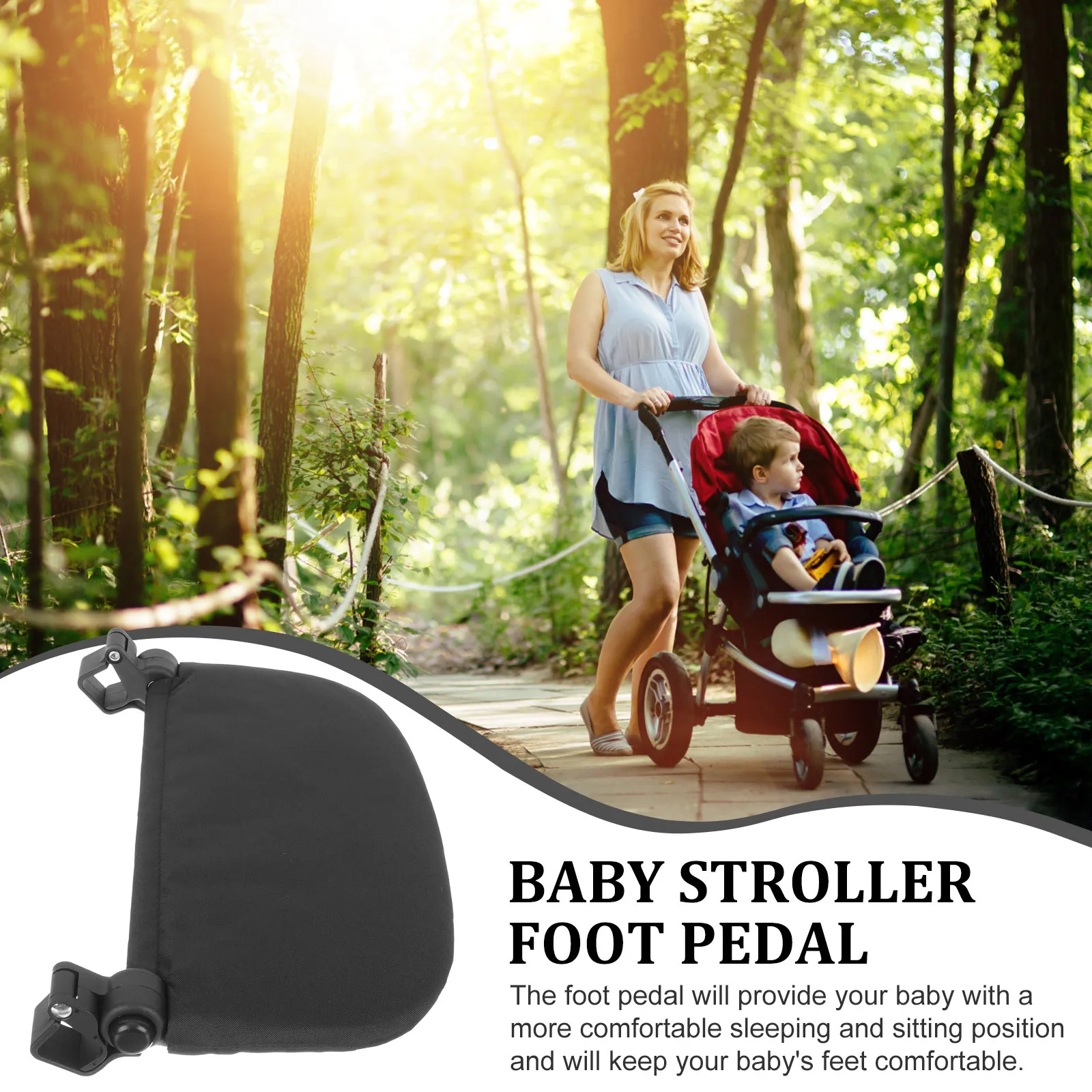 

Baby Stroller Foot Pedal Extension Footrest Pram Footboard Portable Lightweight Adjustable Foot Support Stroller Footrest