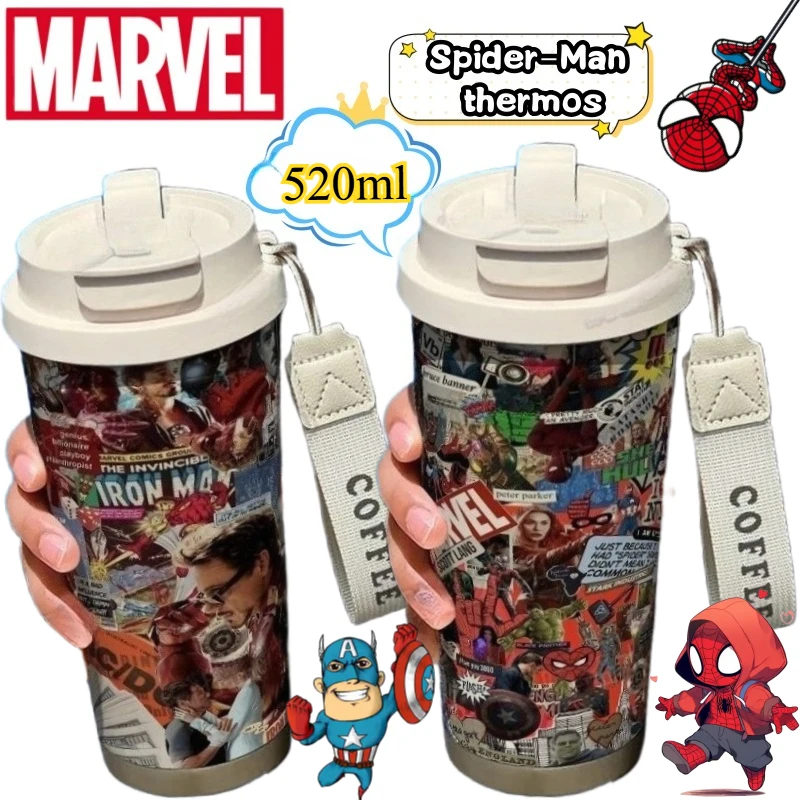 

Новая изолированная чашка Marvel The Avengers Spider-Man, креативная высококачественная портативная чашка двойного назначения из нержавеющей стали 316, большой емкости