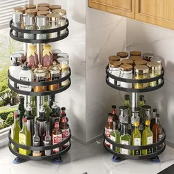 360 ° Rotatable Kitchen Seasoning Storage Rack, Household Countertop, Multifunctional Cosmetic Storage Rack