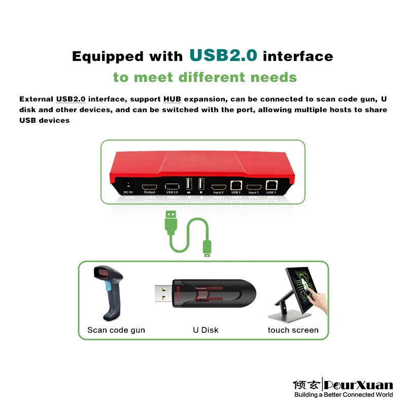 Interruptor de audio kvm con mando a distancia IR, 2 puertos, 2 en 1, salida KVM, caja divisora para compartir teclado y ratón, 4K, 60HZ, hdmi, 2,0