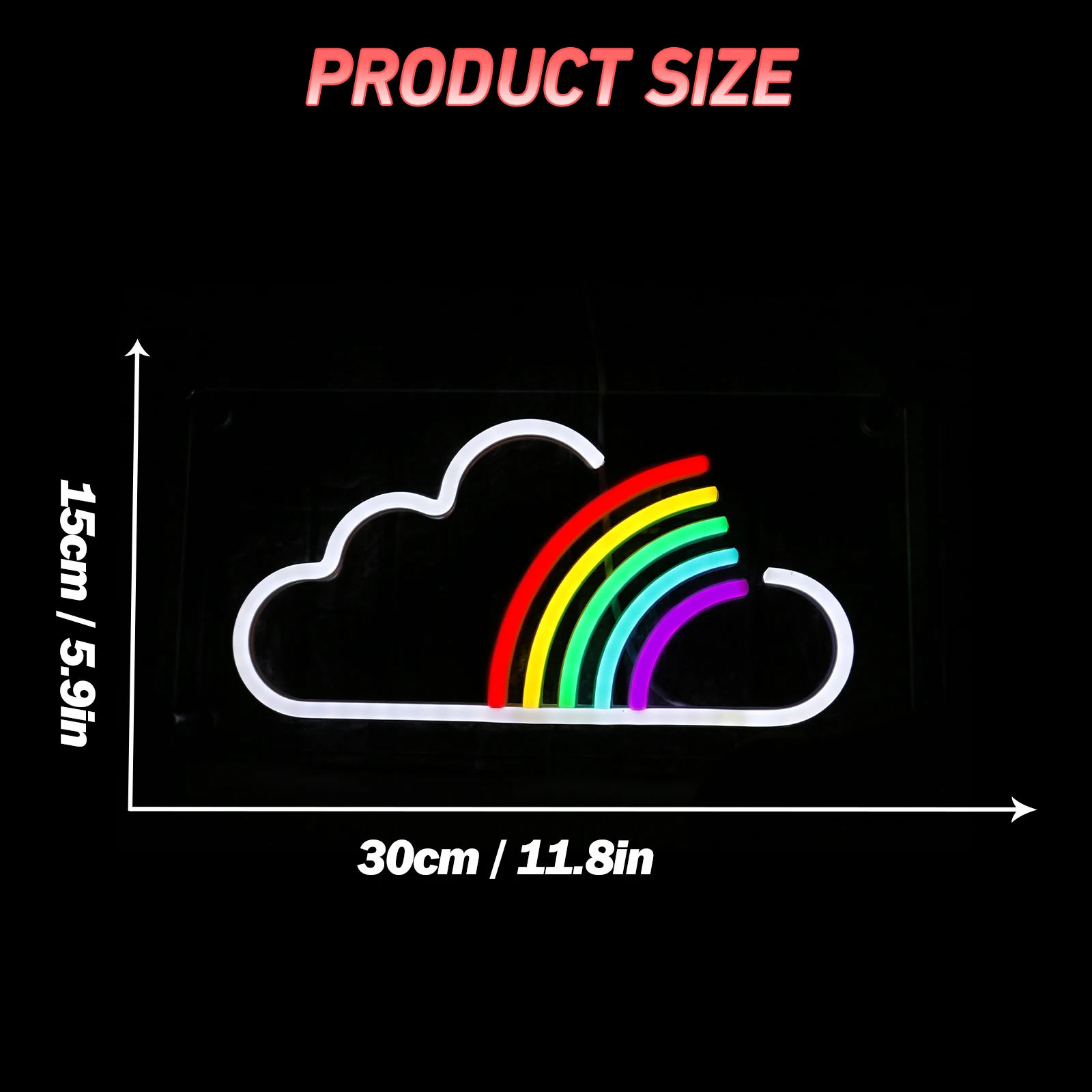 Rainbow Neon LED Light Sign USB Charging Wall Decor Children Kindergarten Bedroom Desk Decoration Night Lights Table Lamps