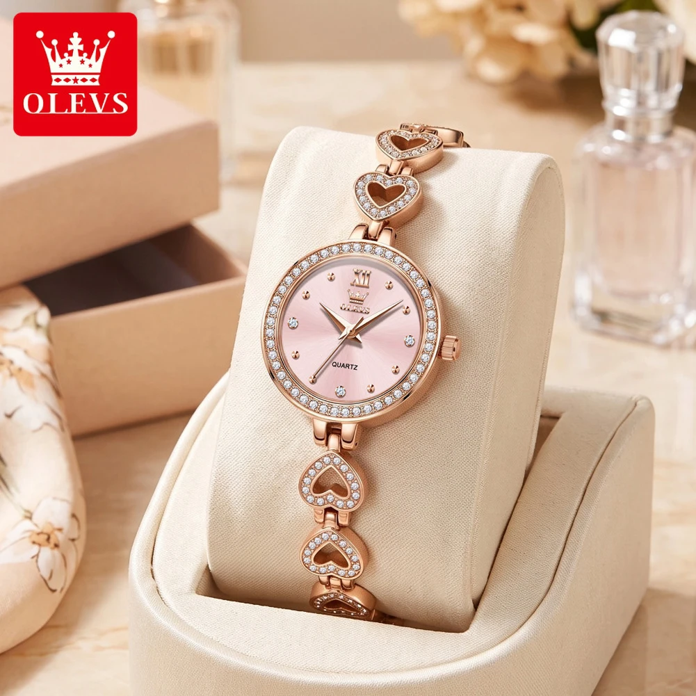 OLEVS 7139 Women Watches Elegant Stainless Steel Quartz Watch Waterproof Luminous Ladies Watch Original Fashion Reloj