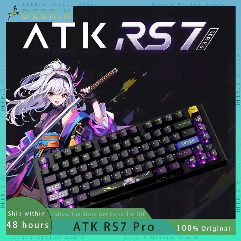 

ATK RS7 Customized Mechanical Keyboard Magnetic Axis 8K Smart SPEED X Quick Trigger RGB Wired Game Keyboard Pc Game Office