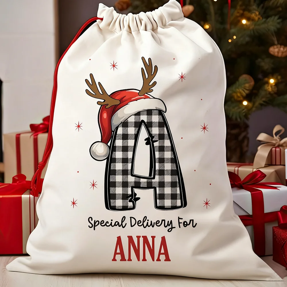 

Personalized Cute Santa Sack for Kids with Name Christmas Party Special Gift New Year Stocking Bags Winter Holiday Home Decor