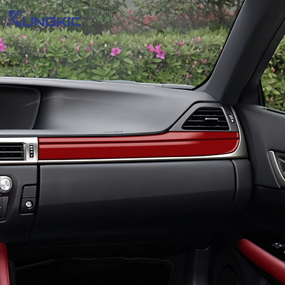 Real Soft Carbon Fiber For Lexus GS250 GS350 GS200t GS450h GS F 2012-2019 LHD RHD Car Co-pilot of Center Console Panel Sticker - Image 3