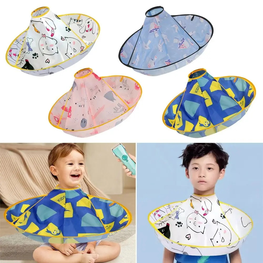 

Colorful Kids Hair Cutting Cape Foldable Cloak Umbrella Hair Cutting Gown Waterproof Reusable Hair Cutting Tools Home Haircut