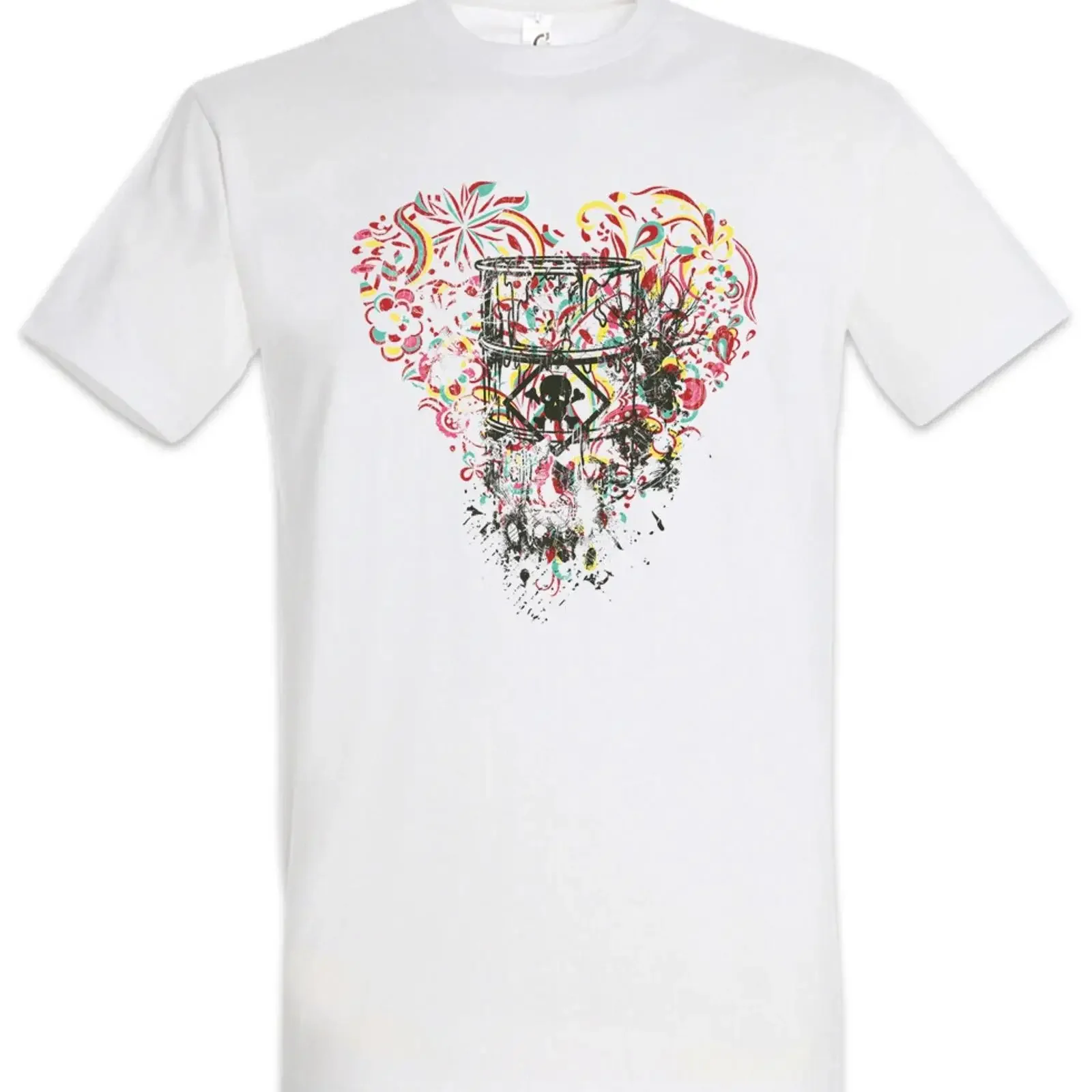 Toxic Ornament Heart T Shirt Waste Tattoo Tattooist Holi Danger Warning vintage Washed Versatile graphic Comfortable Breathable