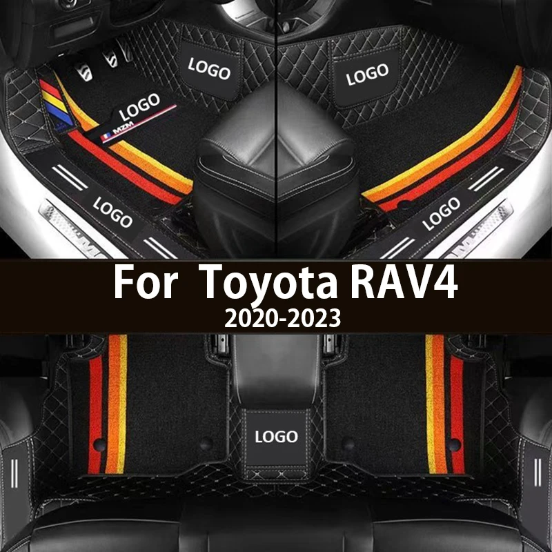 Car Floor Mats For Toyota RAV4 RAV 4  Non Hybrid 2020 2021 2022 2023 Custom Auto Foot Pads Leather Carpet Interior Accessories