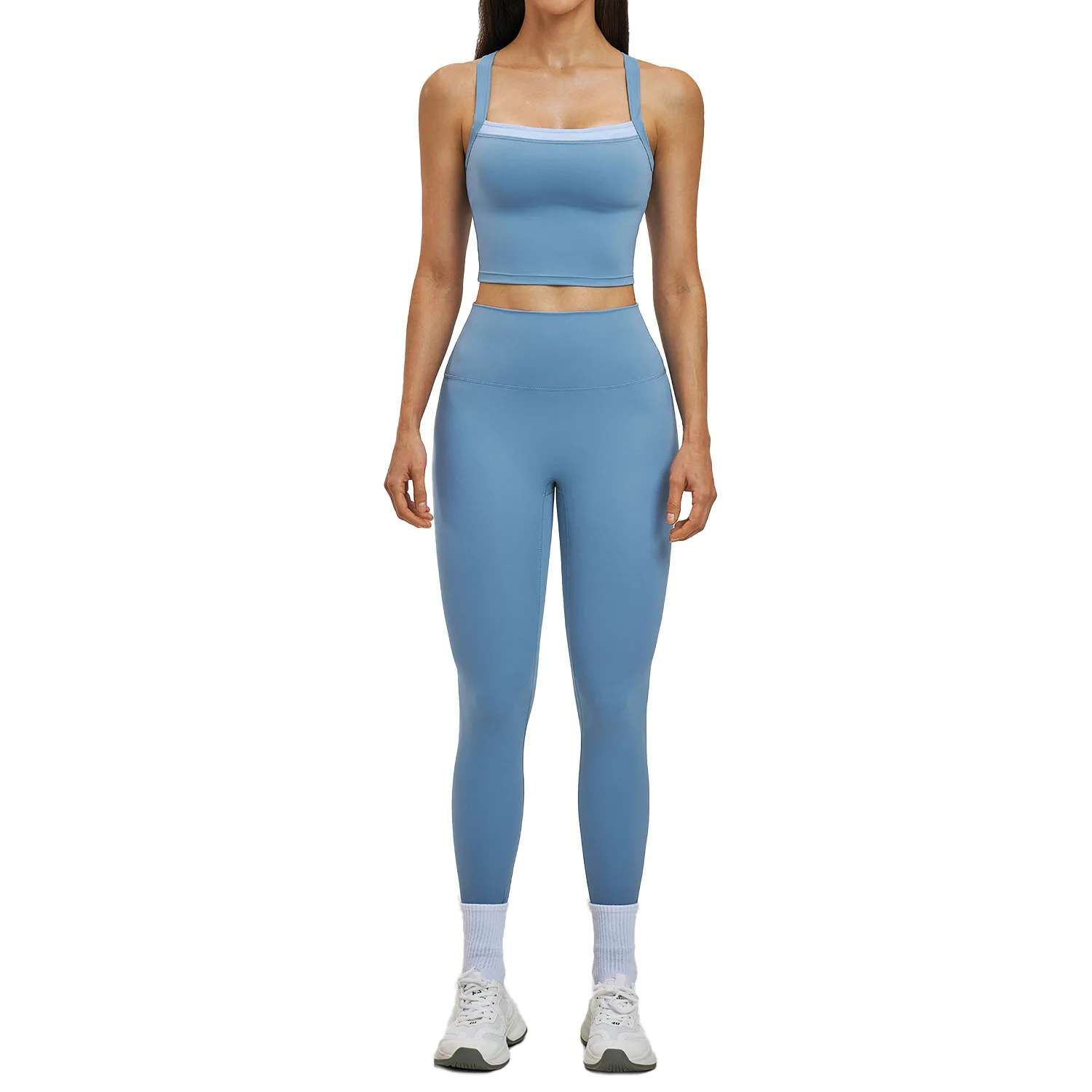 

Комплект Maxdutti Naked Set, быстросохнущий спортивный комплект с перекрестной спинкой, комплект для занятий фитнесом на открытом воздухе, новый комплект из двух предметов для женщин