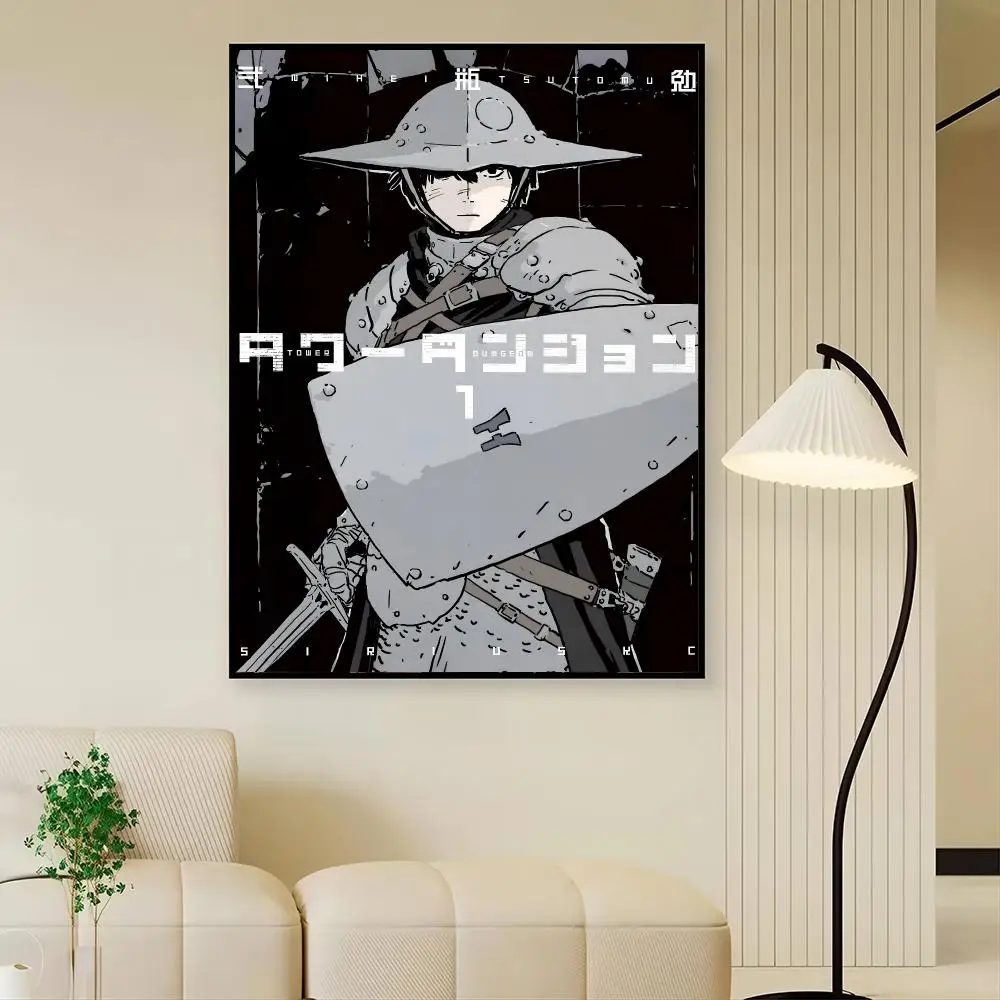 TD T-TOWER D-DUNGEON Painting Calligraphy Canvas Painting Art For Bathroom, Living Room Home Wall Decor Picture