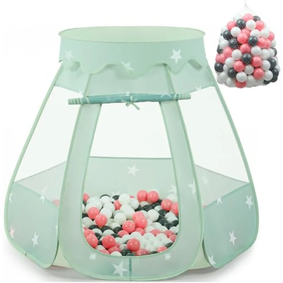 

Baby Ball Pit for Toddler with 150 Balls, Pop Up Play Tent for Girls, Princess Toys for Indoor Outdoor Playhouse with Carry Bag