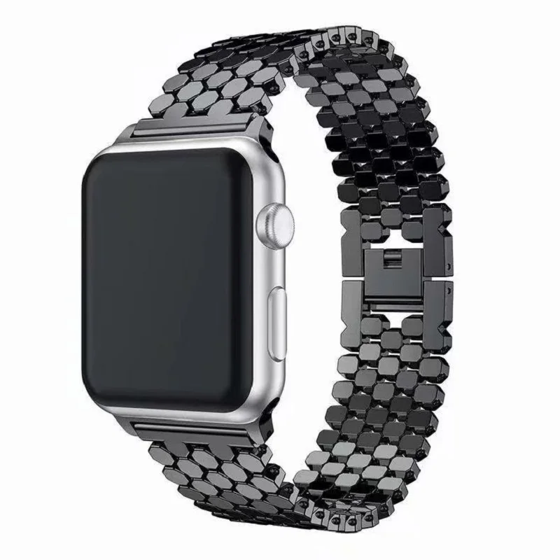 Hot NEW Stainless Steel Strap for Apple Watch 9/10/8/7/6/5/4/3/2 SE Fish Scale Watchbands for iWatch 38/40/41MM 42/44/45/49/46MM