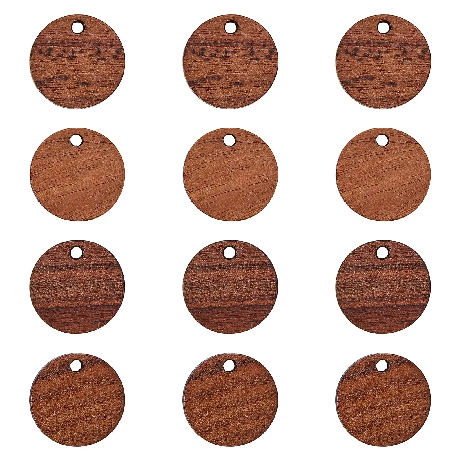20 Stück Vintage Naturholz Charms flach rund Tropfen Sattel braun Holz Anhänger Bulk für Frauen Schmuck Ohrringe Herstellung