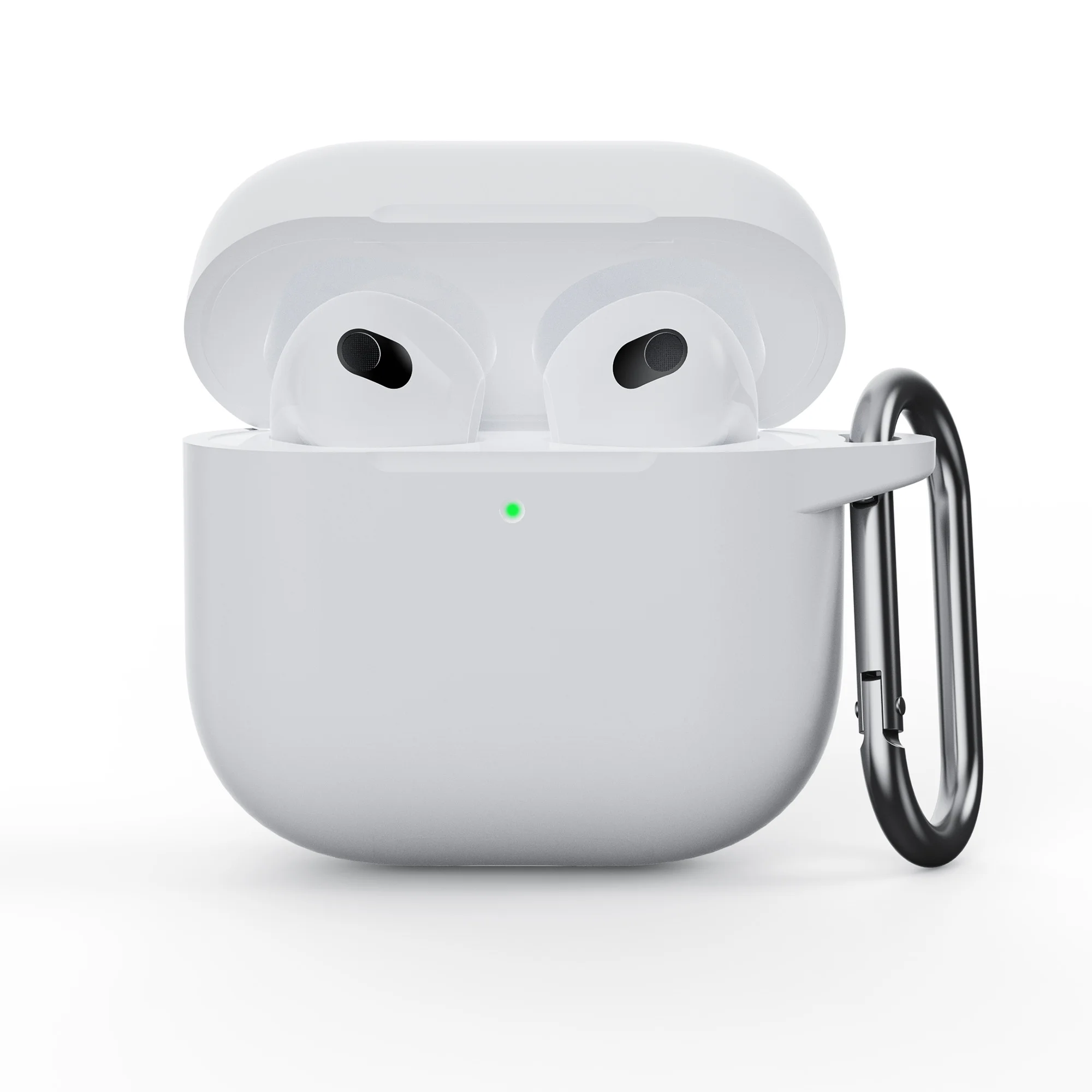 ew For Airpods 4 (2024) Coque تصميم سيليكون سائل ناعم بلون سادة مضاد للسقوط غلاف ناعم لأجهزة Airpods 4 غطاء Funda