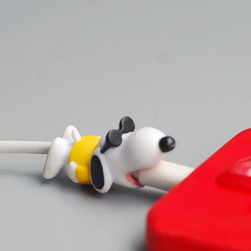 Snoopy USB Cable Bites Protector Cartoon Cover Protect Case for Iphone Cable Charging Protective Cover Cellphone Decor Wire Gift