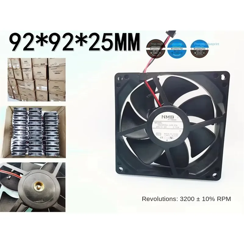 pa 92*92*25MM1Original 09225SA-24N-EA Ball 9225 9025 24V 0.1A Variable Frequency Cabinet 9CM Cooling Fan