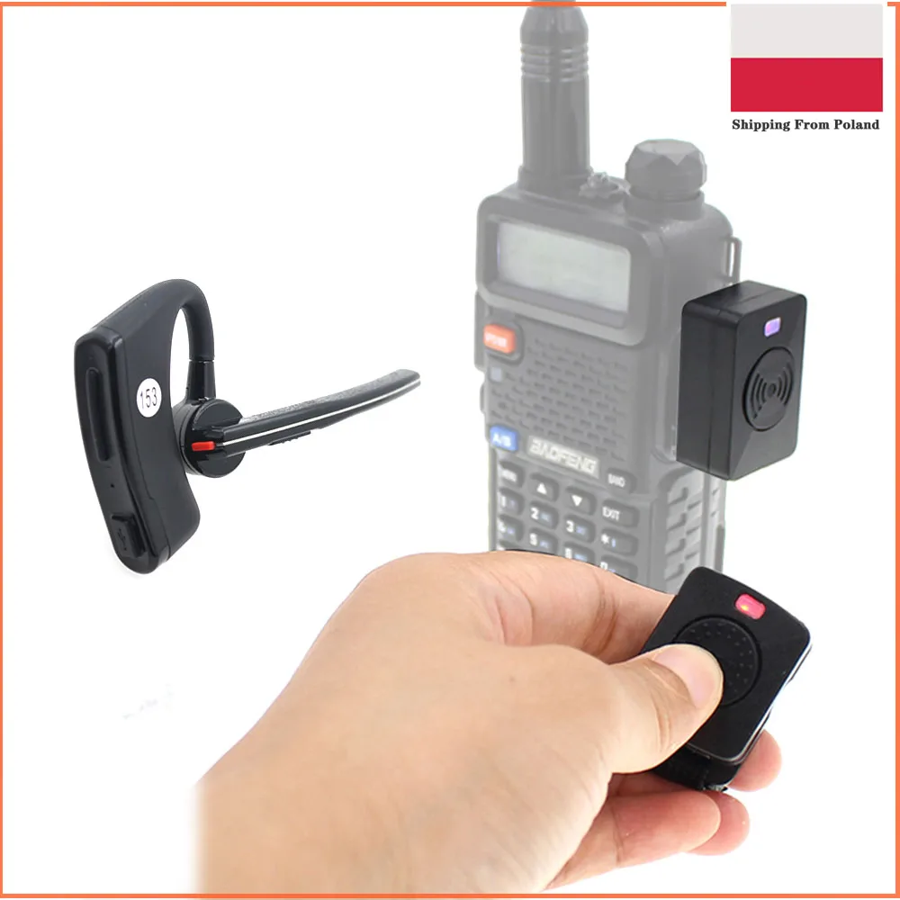 워키토키 무선 핸즈프리 PTT 블루투스 헤드셋 이어폰, Baofeng UV-5R UV-82 HYT TC-610 IC-V8 양방향 라디오 