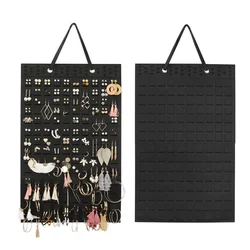 Earrings Hanging Organizer Roll Wall Earring Holder Soft Felt Hanger Jewelry Necklace Earring Display Storage for Women Girls