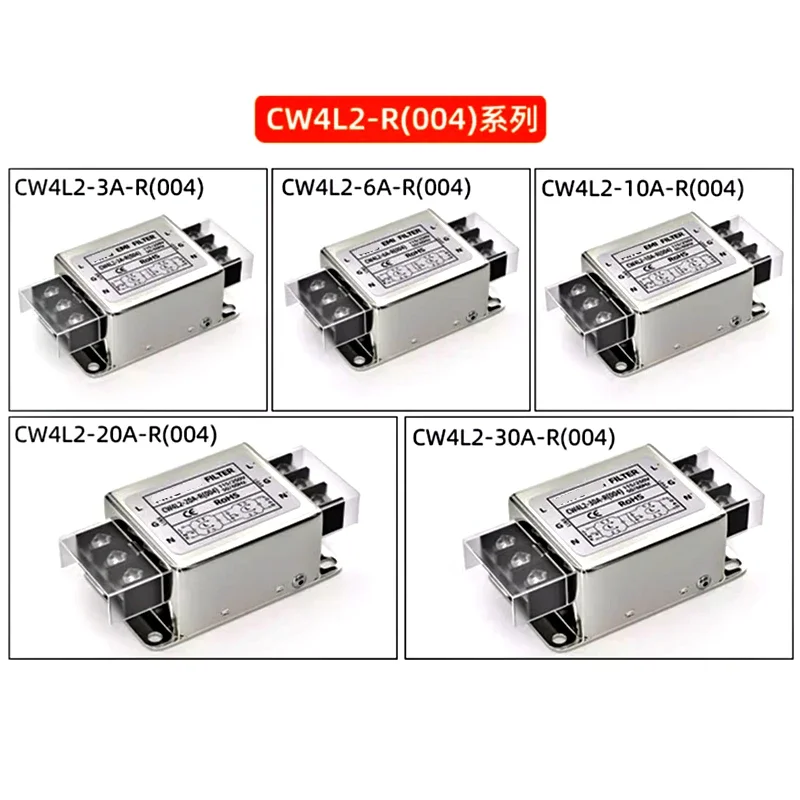 Filtre d'alimentation monophasé CW4L2-3A/6A/10A/20A/30A-R CW4L2-10A-R(004), bornier de filtre bipolaire 220V, anti-interférence