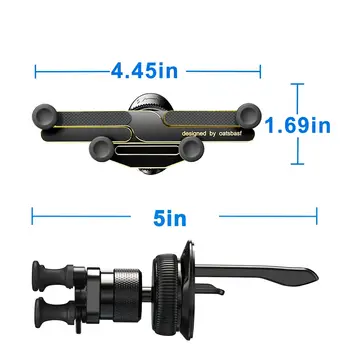 Držák telefonu do auta Hipacool, držák na větrací otvor, slitina, malý objem, držák do auta, gravitační držák, GPS stojan, podpora mobilního telefonu, držák do auta 8 nejlepší prodej držák telefonu do auta Gravity - №7