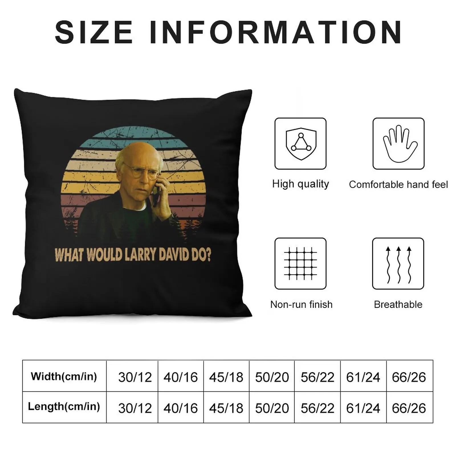 Vintage Curb Art Your Enthusiasm Films - What Would Larry David Do? Throw Pillow Room decorating items pillow