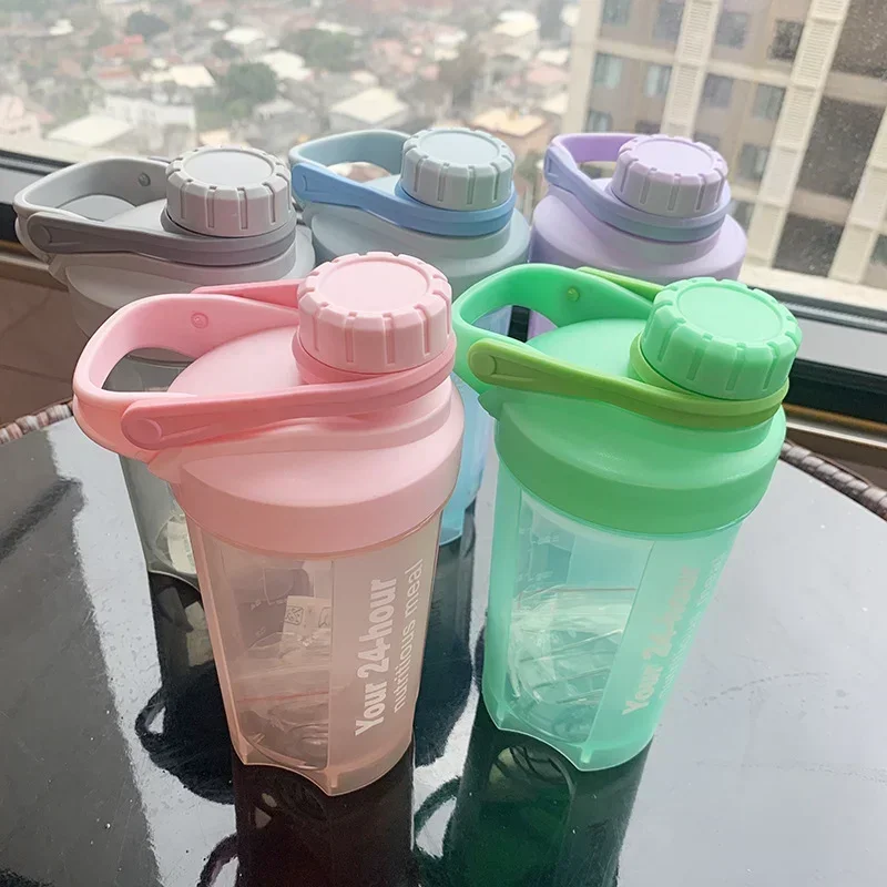 400ML Sports Shaker Bottle Whey Protein Powder Mixing Bottle Sports Fitness Water Cup Outdoor Portable Plastic Drink Cup