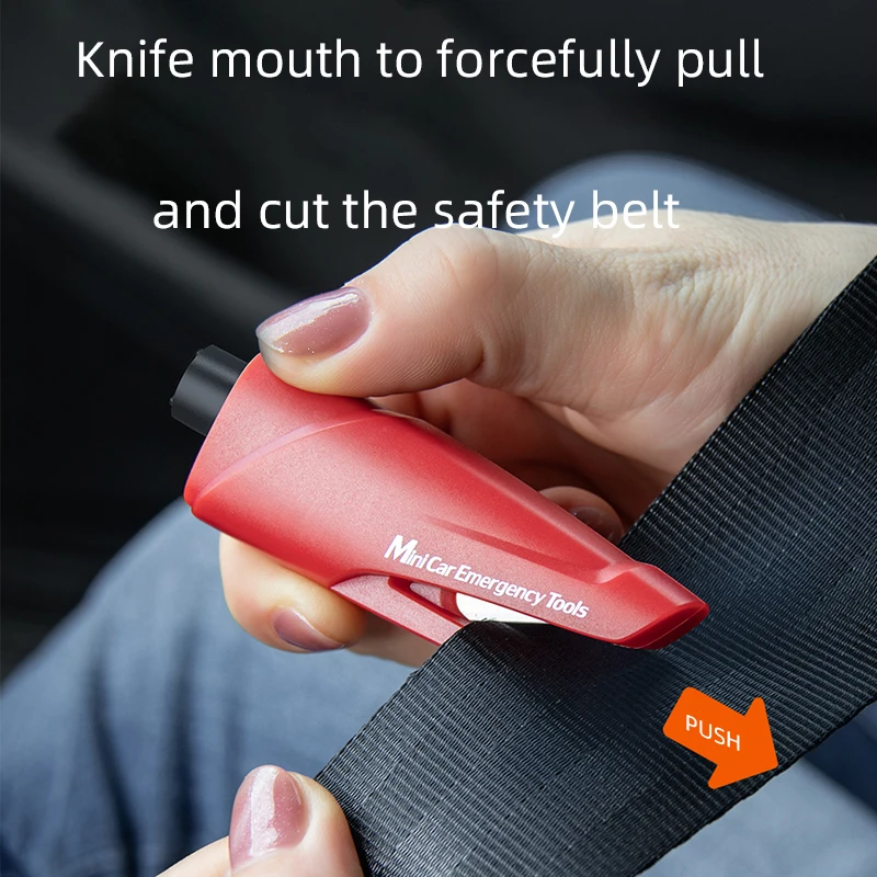 Auto 2-In-1 Mini Emergency Tool 017 Car Window Breaker Safety Hammer Multi-function Lifesaving Escape Device Built-in Cut Knife