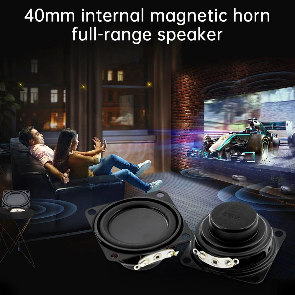 

2pcs/lot 40mm Internal Magnetic Speaker Full Frequency Speaker 16 Core 4 Euro 5W Square Bluetooth Speaker