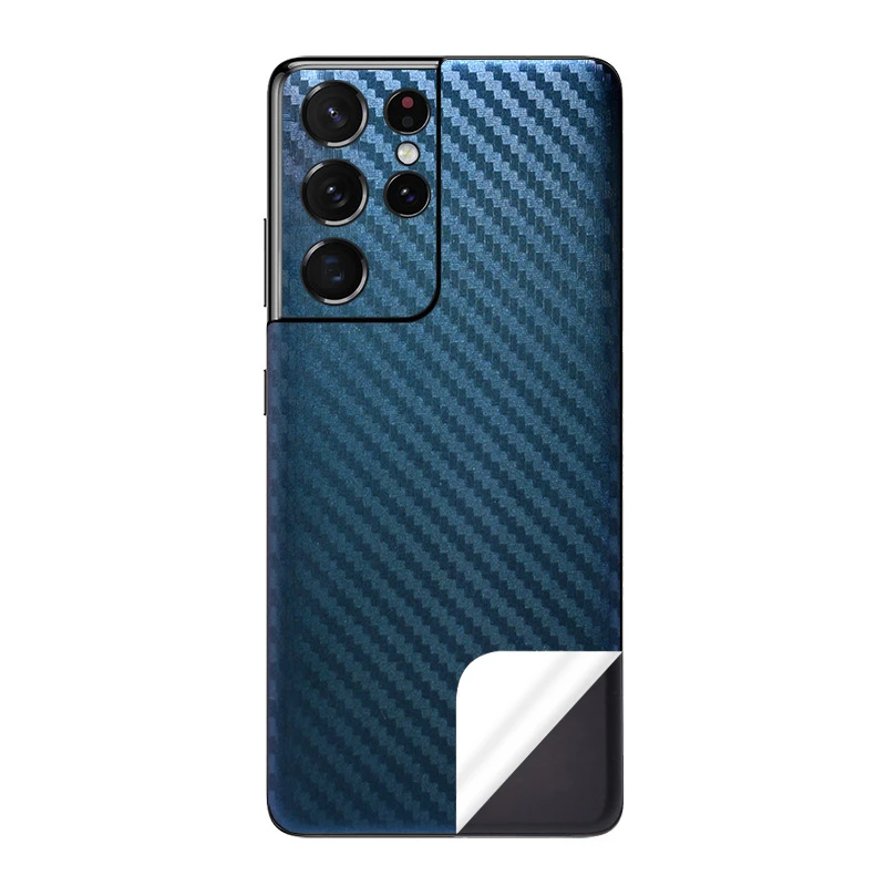 3D Discolored Carbon Fiber Phone Back Skin For SAMSUNG Galaxy S22 Ultra S22+ S21 Ultra S21 Plus S21 Gradient Decal Sticker Film