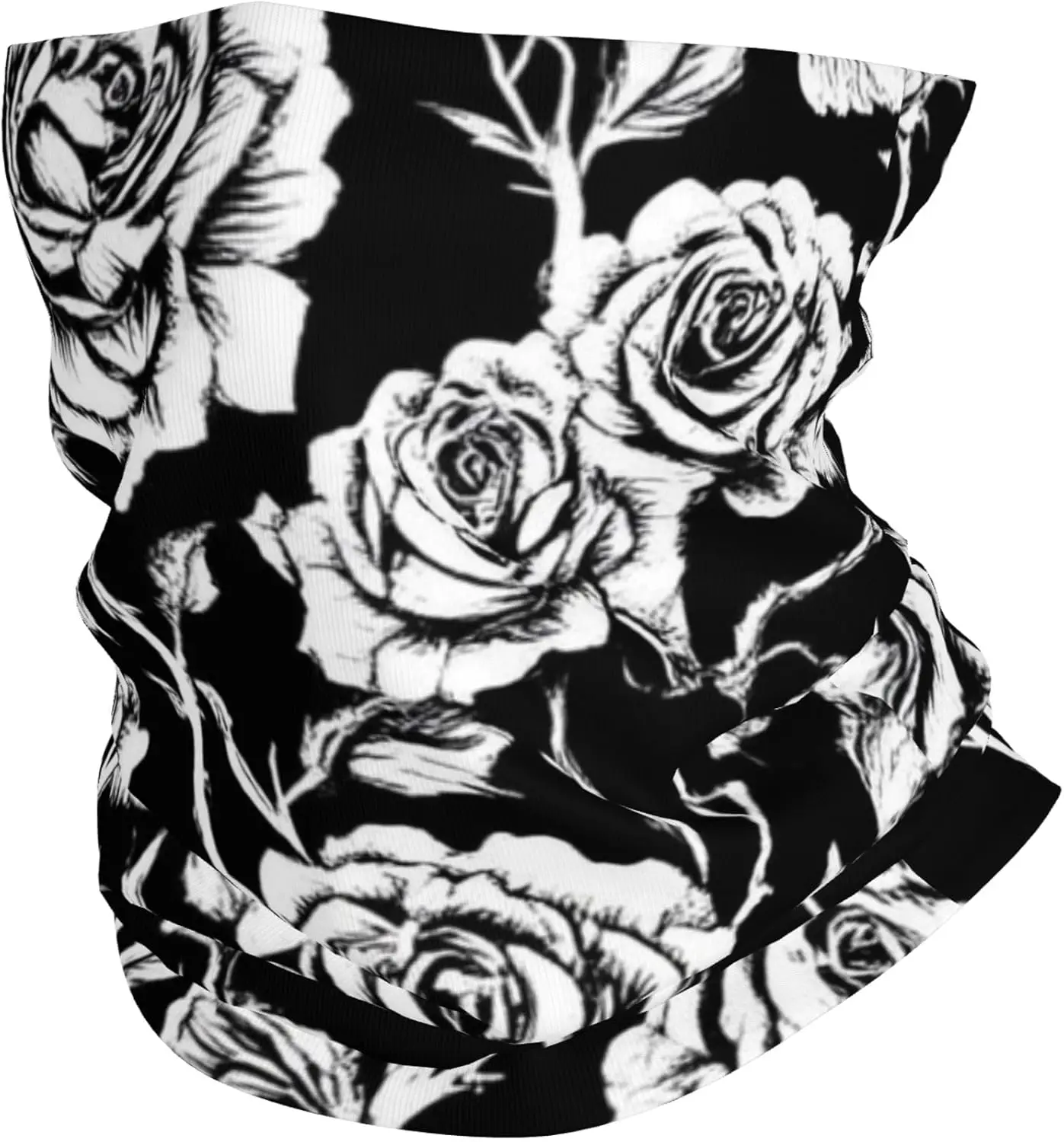 Gorro vintage con diseño floral gótico de rosas para niños y niñas, protección contra el polvo y los rayos UV, bufanda mágica, protección facial, para senderismo y actividades al aire libre