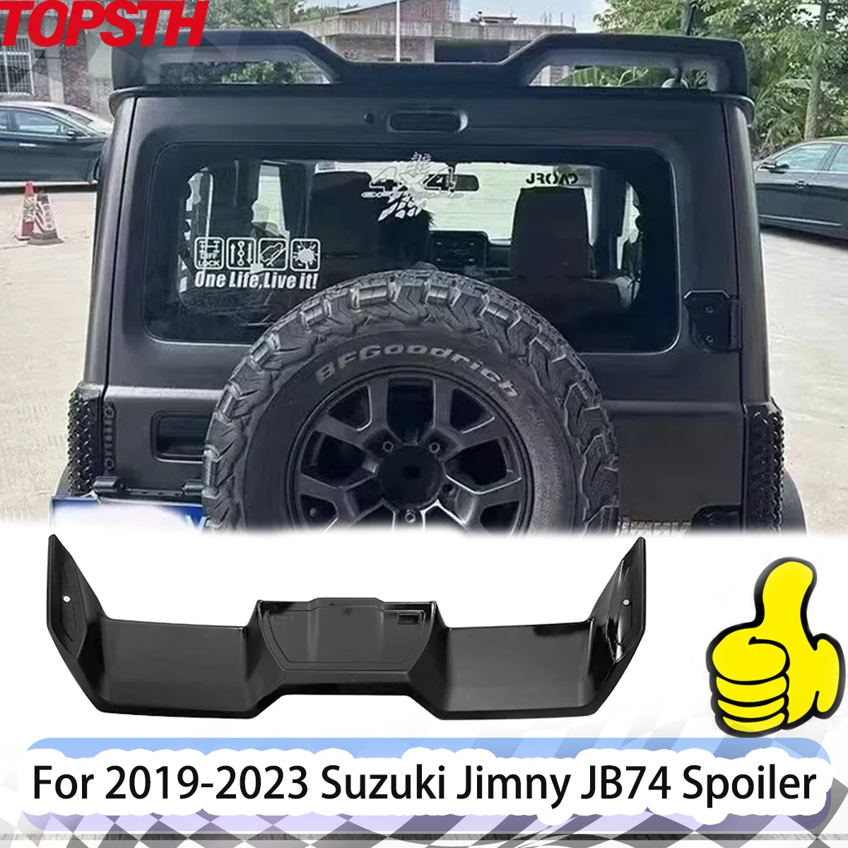 For 2019-2023 Suzuki Jimny JB74 Rear  Trunk Spoiler Wing Lip Glossy Black Rear Trunk Exterior Parts Auto Accessories