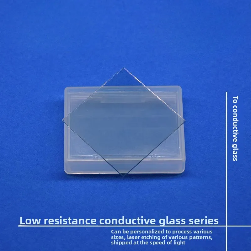 ITO Conductive Glass Sheet Resistance 10 Ohm Transmittance ≥84% 100mm*1.1mm Square Single Piece Retail