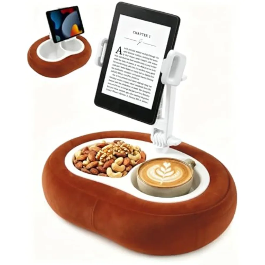 

Tablet Pillow Stand Compatible with 5-12.9 Inch Kindle iPad Phone Tablet 360 Rotating Phone Holder for Bed Soft Plush Fabric De