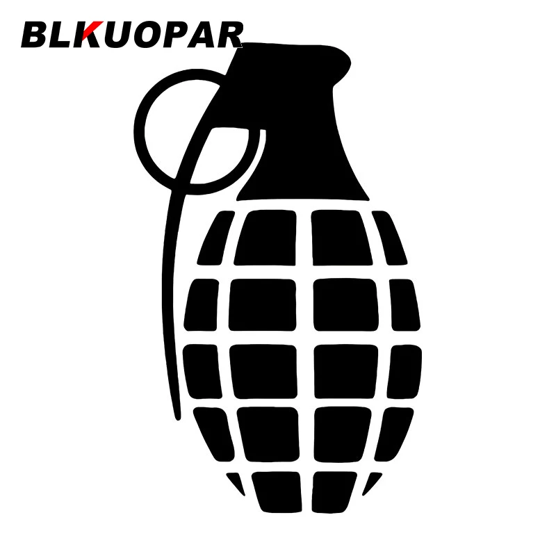 BLKUOPAR GRENADE Hand Toss Gun Car Stickers Waterproof Creativite Vinyl Graphics Laser Die-cut Holographic Trunk Car Protector
