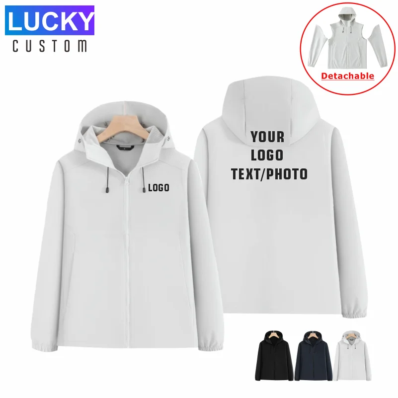 

Customized/Designed Logo Thicken Detachable Sleeves Jacket Printing Logo Men And Women Rock Climbing Fishing Outdoor Work Top