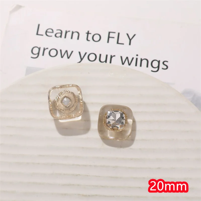 نمط الصيف 40 قطعة/الوحدة 20 مللي متر الهندسة شكل مربع الراتنج كابوشون الخرز لتقوم بها بنفسك مجوهرات الملابس الشعر التبعي