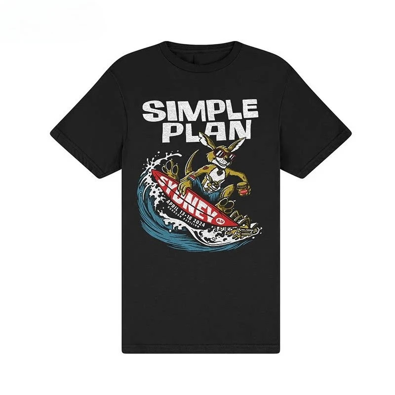 Simple Plan Band Canadian Pop-Punk Style High Street Short-Sleeved Men's Pure Cotton T-Shirt Top