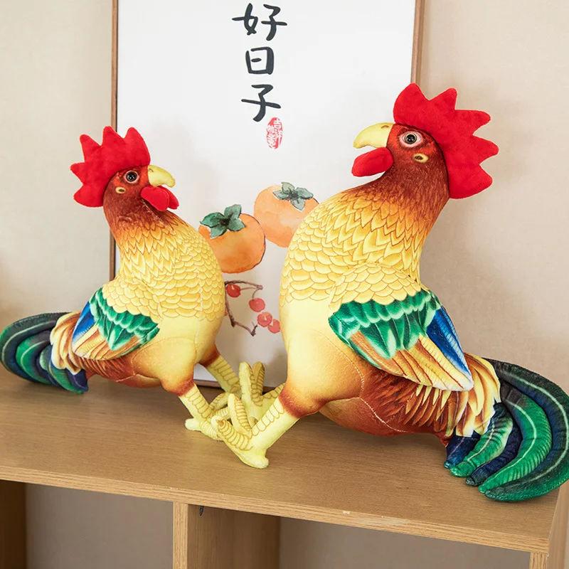 Realistic Rooster Chicken Plush Toys Stuffed Animals Plush Doll Kawaii Cock Toy for Gifts Hug Toys Lovely Room Decoration Toy