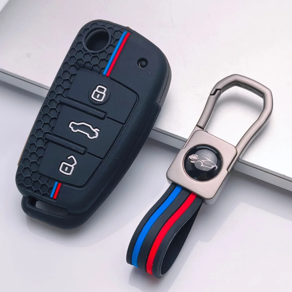 2026 Fashion Silicone Key Case Cover Shell for Audi A4 B7 A6 C6 4f 8v A3 8p A1 A3 Accessories Auto Remote Key Holder Jacket