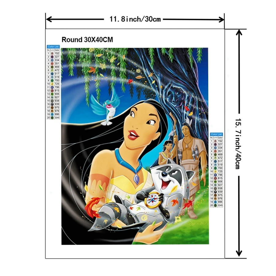 Pocahontas Disney Movie Diamond Painting Rhinestone Photo Art Fairy Tale Indian Princess Comic Mosaic Cross Stitch Diy Present